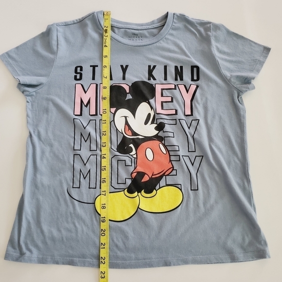 1072 * Disney Mickey Mouse Stay Kind Tee Blue Gray Size L - Picture 6 of 6
